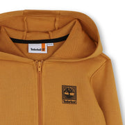 Boys Hooded Cardigan by Timberland – Beige/Black, Model T60382