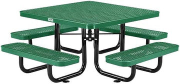 Global Industrial 46" Square Kids Picnic Table, Expanded Metal, Green