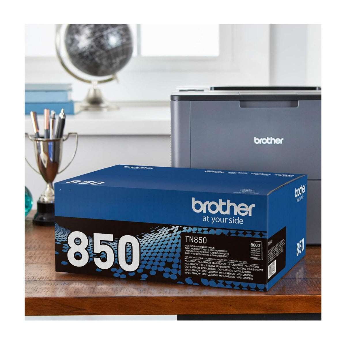 Genuine TN850 High-Yield Black Toner 4-Pack Bundle with Accessories by Brother – Medium, Black, Model ATN850