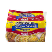 Ramen Noodle Soup Beef Flavor 6 pack/ 18 oz. package -- 4 per case by Maruchan – Pack of 4