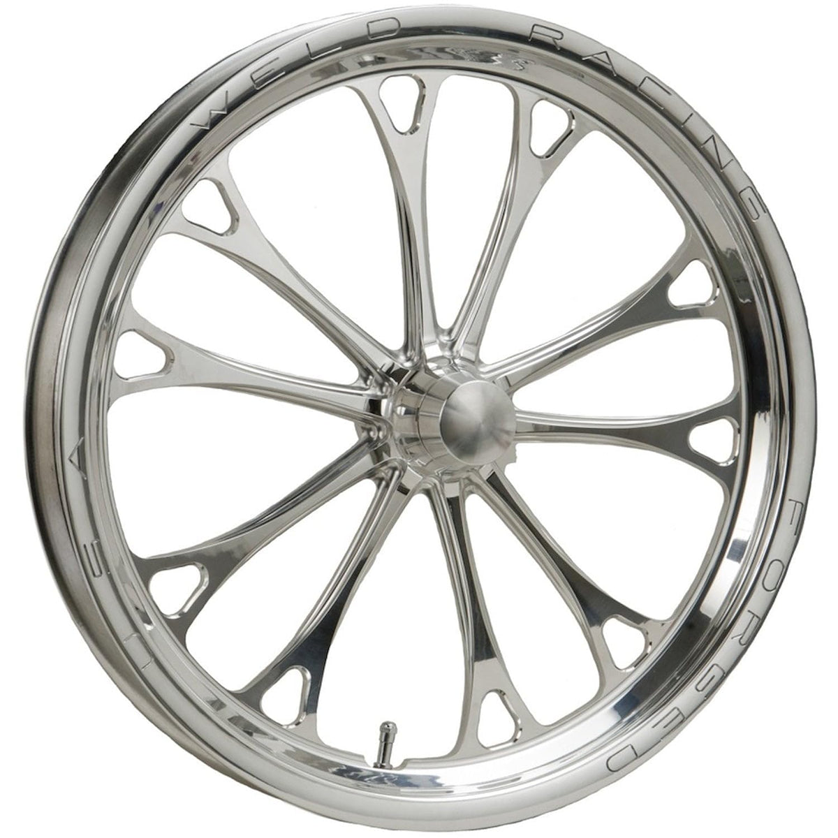 Wheel, V-Series 2.0 1 Piece, 17 x 2.25 in, Anglia Spindle Mount, Aluminum, Polished, Each by Weld Racing – Stock, Aluminum, Model 84P-17000