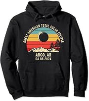 Abco, AR Arkansas Total Solar Eclipse 2024 Pullover Hoodie