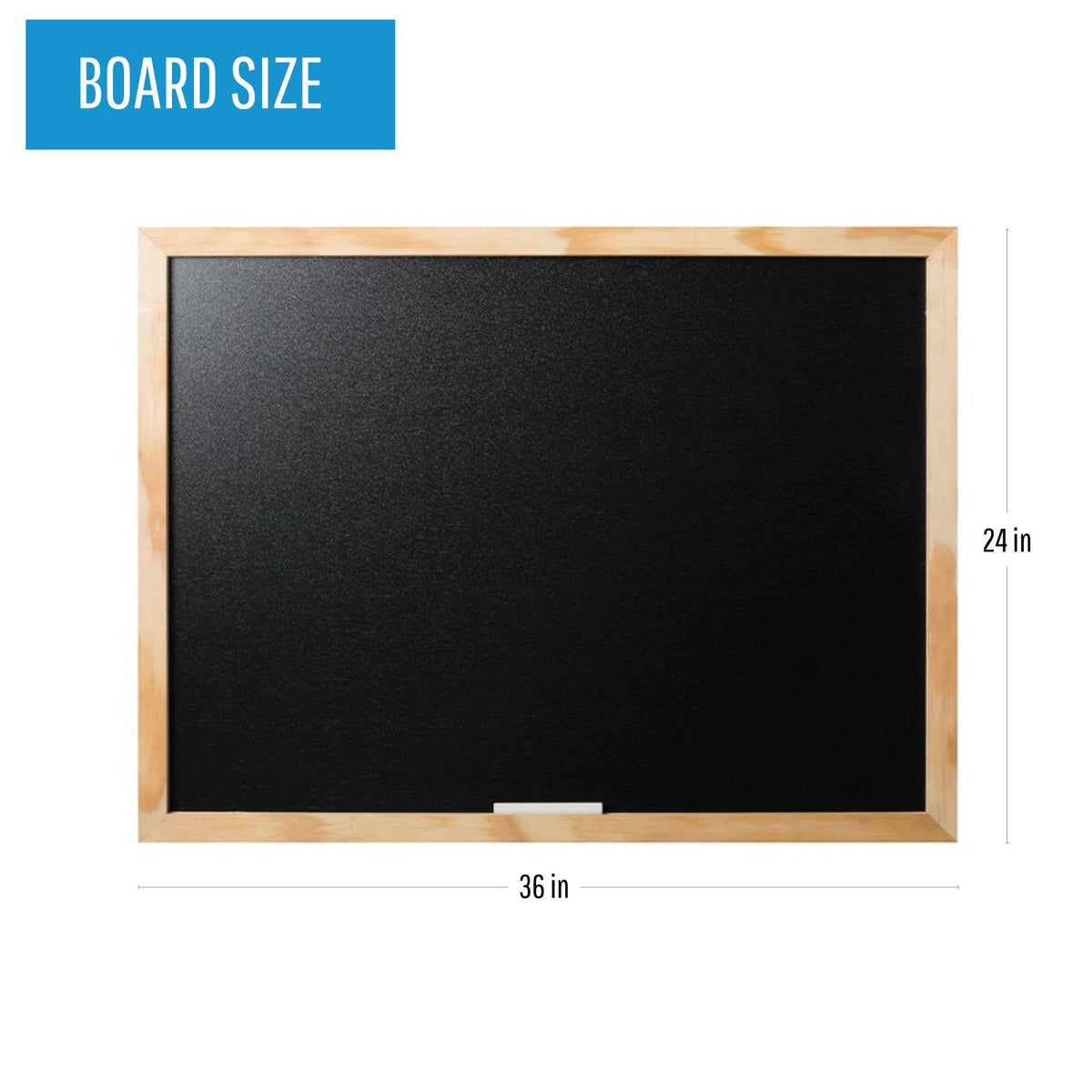 Pine Wood Frame Chalkboard - 24" x 36" by MasterVision – 36"W x 24"H, Pine Wood, Black, Model PM07010119