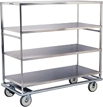 565 Queen Mary Banquet Cart, Stainless Steel, 4 Shelves, 1000 lb. Capacity (Fully Assembled)