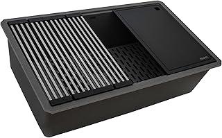 Ruvati 32-inch Undermount Workstation Granite Composite Quartz Kitchen Sink Urban Gray - RVG2306UG