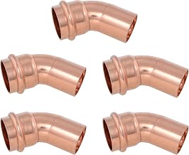 SharkBite 1 Inch Copper Press x 1 Inch FTG 45 Degree Street Elbow, Plumbing Fitting, Pack of 5, UPR07X5