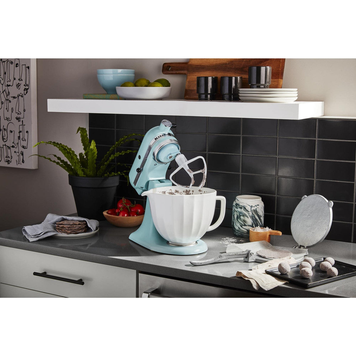 5Q White Shell Ceramic Bowl by KitchenAid – 5 Quary, 5.0 quarts, Ceramic, White Shell, Model KSM2CB5PWS