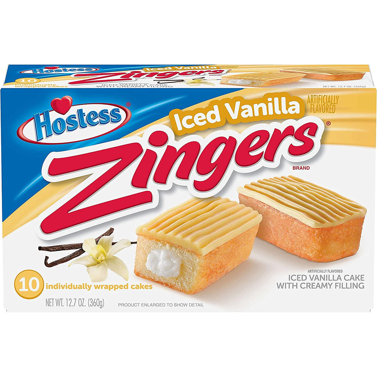 12.7oz Zingers Iced Vanilla Cake by Hostess – 1.27 Ounce (Pack of 20), Pack of 2