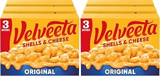 Velveeta Shells & Cheese Original Shell Pasta & Cheese Sauce Meal (3 ct Pack, 12 oz Boxes) (Pack of 2)