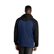 Men's Denim & Fleece Hooded Shirt Jacket by Red Kap – Cotton, Denim / Black, Model S5DJBK RG 3XL