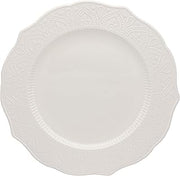 10 Strawberry Street Dahlia 10.5" White Dinner Plate, Set of 6