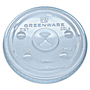 Fabri-Kal Greenware Cold Drink Lids – Fits 16 Oz, 18 Oz, 24 Oz Cups, X-Slot, Clear, 1,000/carton