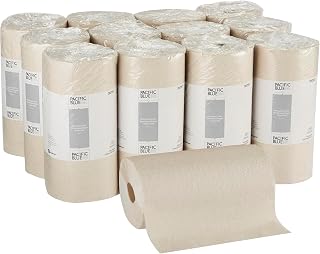 Pacific Blue Basic 2-Ply Recycled Perforated Paper Roll Towel (Previously Branded Envision) By GP PRO (Georgia-Pacific), Brown, 28290, 250 Sheets Per Roll, 12 Rolls Per Case