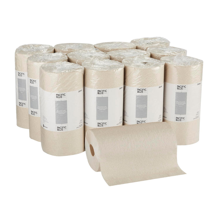Georgia-Pacific Pacific Blue Basic 2-Ply Recycled Perforated Paper Roll Towel (Previously Branded Envision) By GP PRO (Georgia-Pacific), Brown, 28290, 250 Sheets Per Roll, 12 Rolls Per Case