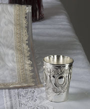 Ner Mitzvah Kiddush Cup, Nickel Plated Metal, 5.7 Ounces