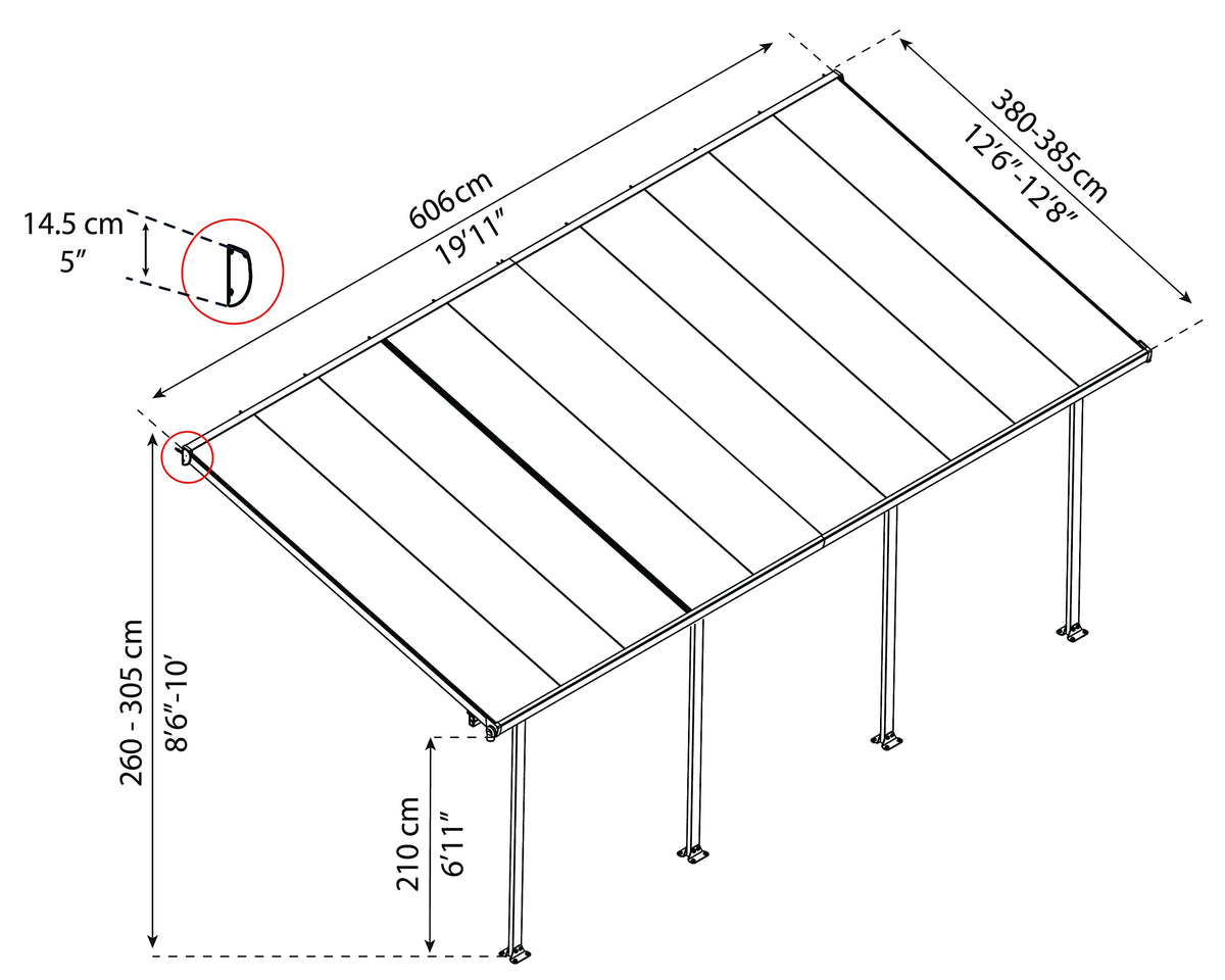 Palram White / 13' x 20' / Eco-Friendly Awnings