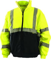 OccuNomix Hi-Vis Bomber Jacket, 2-in-1 Class 3, Zip-Out Liner, Yellow, L