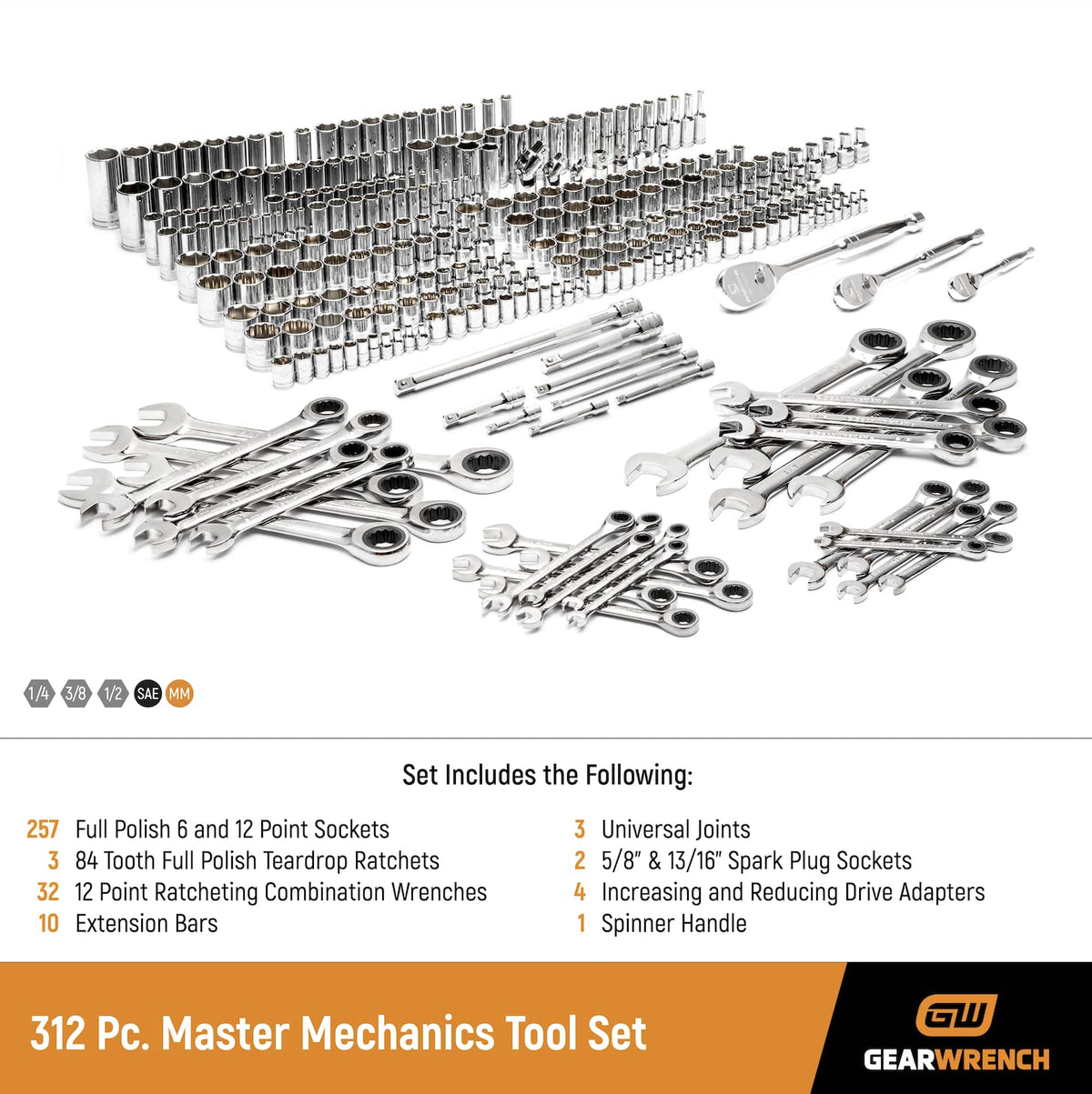 GEARWRENCH 300 Piece Set / Silver / 1 Tool Sets