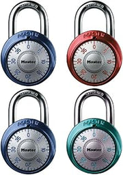 Master Lock 1561DAST Combination Dial Padlock, with Aluminum Cover, 1-7/8-inch Wide, 24-Pack, Color May Vary