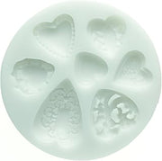 Silikomart 71.294.00.0096 Mould for Sugar Paste SLK194 Hearts Silicone-White
