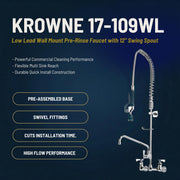 Krowne Wall Mount / 8 Inch / Silver Touch On Kitchen Sink Faucets