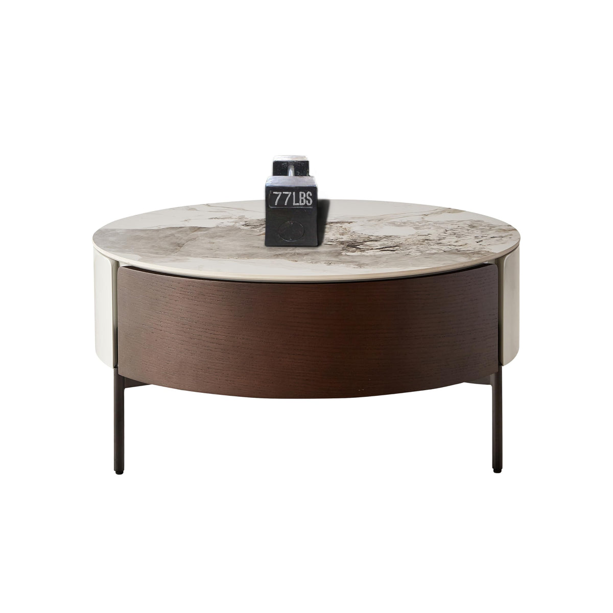 32" Scratch Resistant Coffee Table by VUSVAB – Ceramic+MDF, White+natural