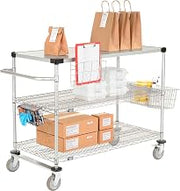 Nexelate Curbside Cart w/3 Shelves & Polyurethane Casters, 48" L x 24" W x 40" H