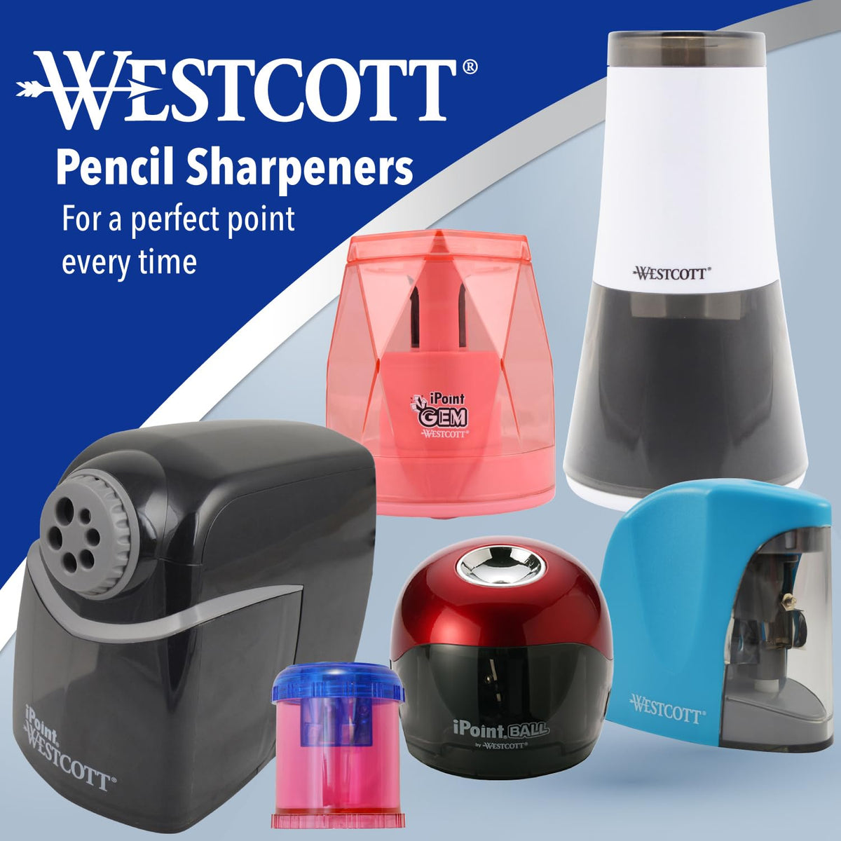 Westcott Black/Grey / Pack of 1 / iPoint Evolution Axis Pencil Sharpeners