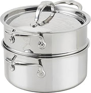 Hestan ProBond Luxe 3-Quart Soup Pot & Stemer Insert Set, Professional Clad Stainless Steel ProCore Tri-Ply Clad Construction, Polished Exterior, Induction & Oven Safe