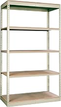 SRS361884-5AP Rivetwell Single Rivet Boltless Shelving, 36" Width x 18" Depth x 84" Height, 5 Levels Add-on Unit, 729 Parchment
