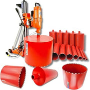 BLUEROCK 20Z1‚ 20V Extra Large 20" Capacity Concrete Core Drill w/Long Stroke Stand, Rolling Base & 1"-20" Wet Bit Set PACKAGE DEAL for Concrete, Reinforced Concrete, Asphalt & Masonry