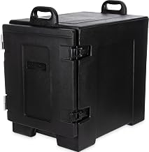 Cateraide Front Loading Insulated Food Pan Carrier by Carlisle FoodService Products – 5 Pan Capacity, 2.5 inches, Plastic, Black, Model PC300N03