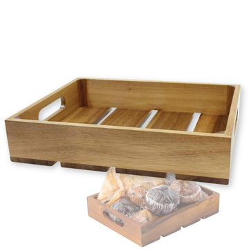 1:2 Gastro Serving and Display Crate by Tablecraft – Half Size | 12.7 by 10.3, Wood, Model CRATE12