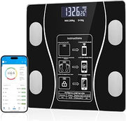 Smart Scale for Body Weight, Bathroom Digital Weighing Scale with BMI, Body Fat, Muscle Mass, Accurate Bluetooth Home User Health Equipment Sync Apps (Black)