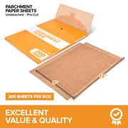200 Ct Unbleached Parchment Paper Sheets by Stock Your Home – 9"x13", Paper, Pack of 200
