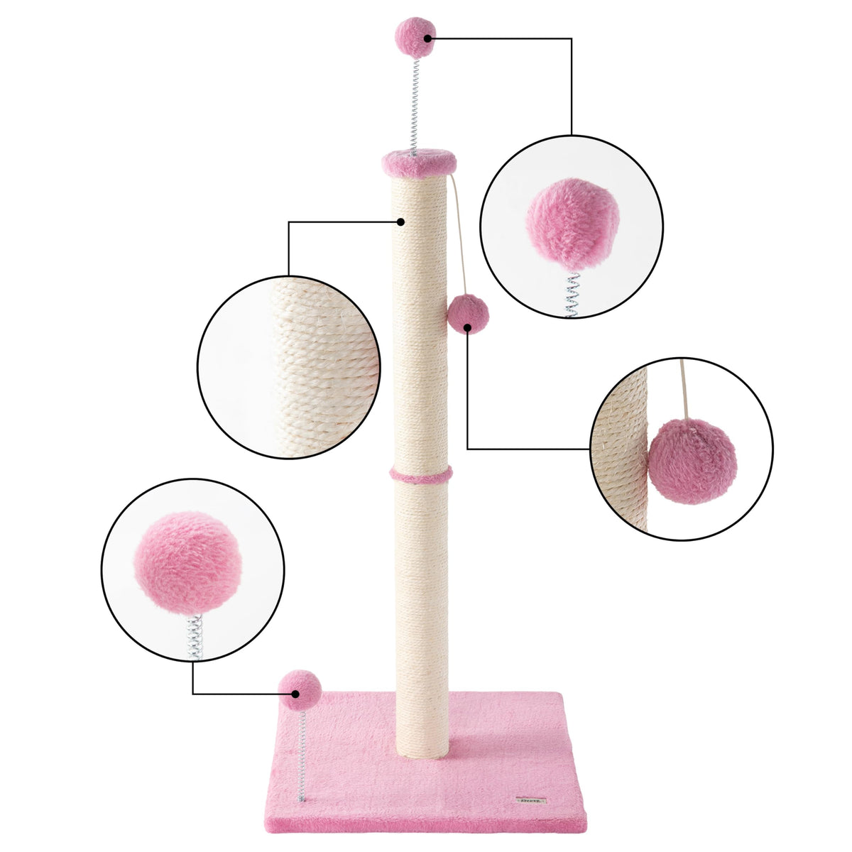 THE LICKER STORE Pink/Cream / 15.5 x 15.5 x 38 / Modern Scratching Posts