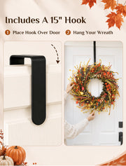 Walasis Fall Wreath, 26 Inch Diameter, Wheat and Berry