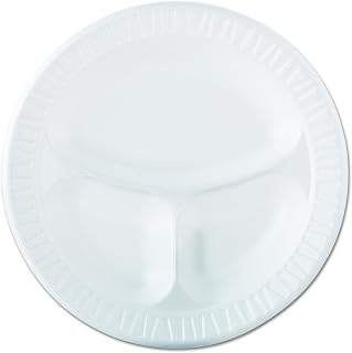 Dart 10CPWQR 10.25 in White Laminated Foam 3 Comp Plate (Case of 500)