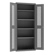 Heavy Duty Welded 14 Gauge Steel Ventilated Cabinet by Durham – 18 inches x 36 inches x 84 inches, Alloy Steel, Grey, Model EMDC-361884-95