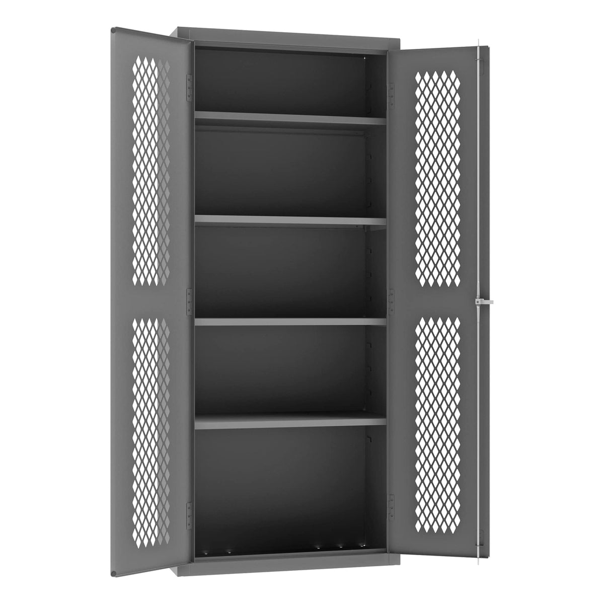 Heavy Duty Welded 14 Gauge Steel Ventilated Cabinet by Durham – 18 inches x 36 inches x 84 inches, Alloy Steel, Grey, Model EMDC-361884-95