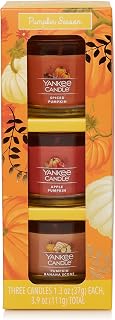 Yankee Candle Seasonal Gift Set - 3 Mini Candles: Spiced Pumpkin, Apple, and Pumpkin Banana Scone
