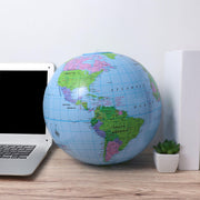 Inflatable Earth Globe Beach Ball PVC Air Inflation English Globe for Geography Teaching by Beavorty – 30.00X30.00X30.00cm/11.79X11.79X11.79", Sky-blue