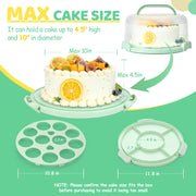 Ohuhu Cake Carrier with Lid, 12 Inch Diameter, Green