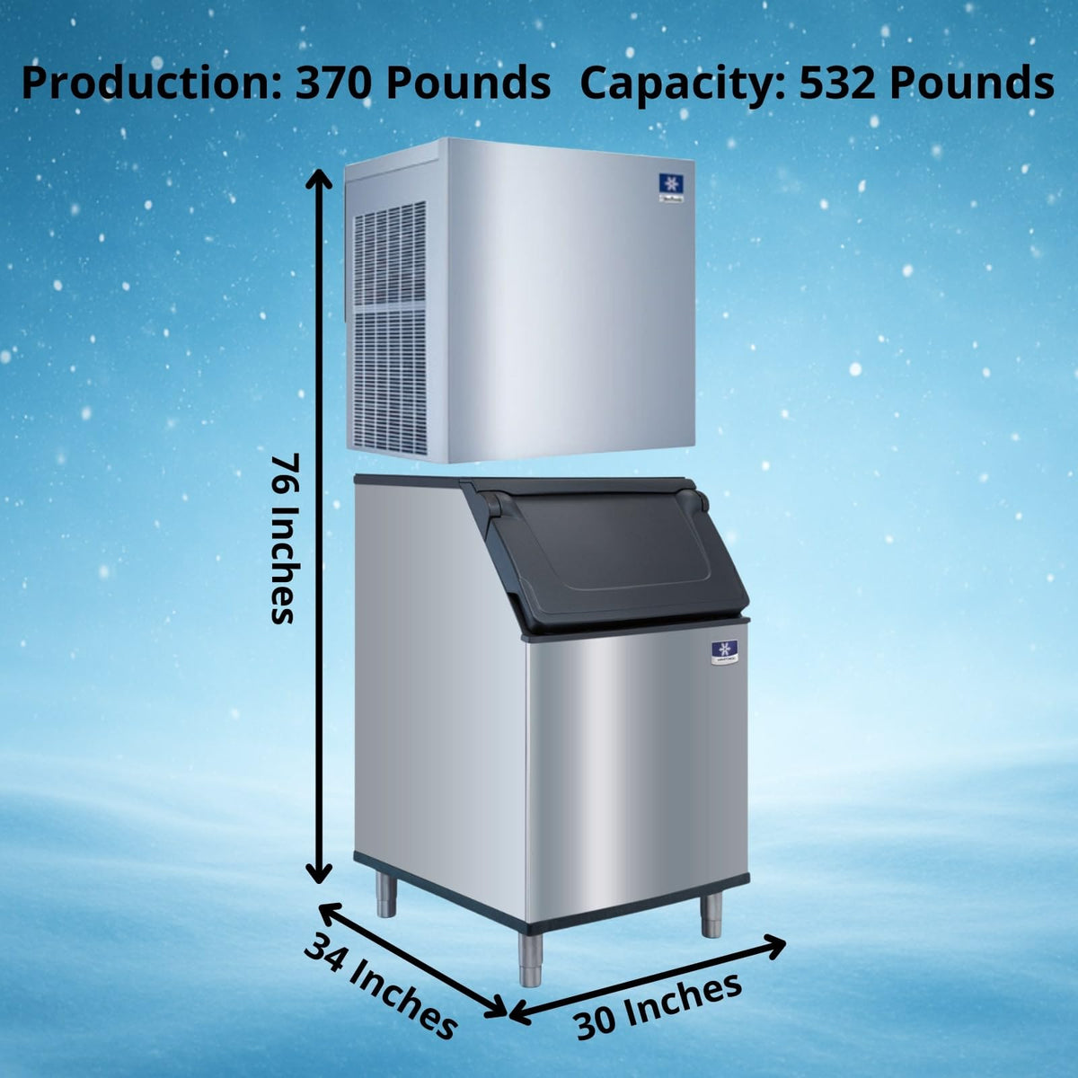 Manitowoc 532 lb. Ice Bin / 370 lb/day / 532.0 pounds Ice Machines
