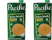 Pacific Foods Organic Chicken Bone Broth With Sea Salt, 32 oz Carton (Pack of 2)