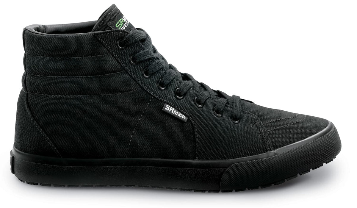Womens Black L.A. Soft Toe SRO High-Top Athletic 8.0 M by SR Max – 8, Rubber, Black, Model Maxtrax