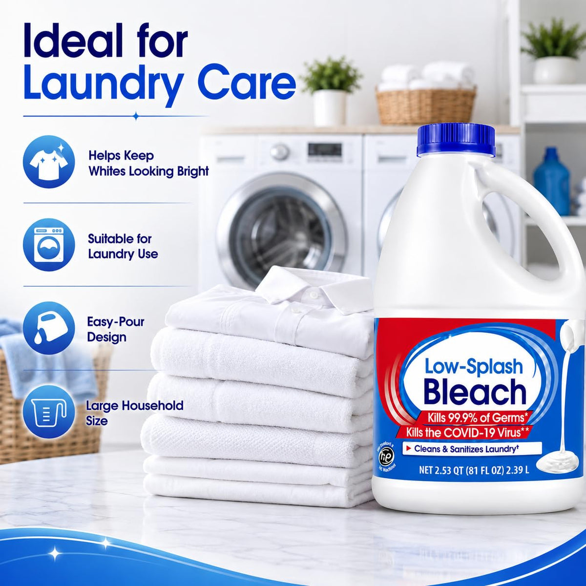 Low-Splash Bleach by Generic – 81 Fl Oz (Pack of 1)