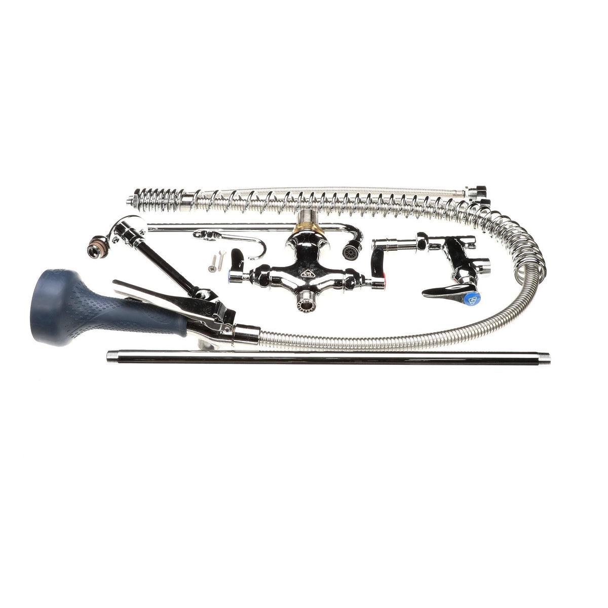 Pre-Rinse Unit Single Hole Base with Spreader Wall Bracket and 12-Inch Nozzle Add-On Faucet by T&S Brass – not_applicable, Model B-2338-08