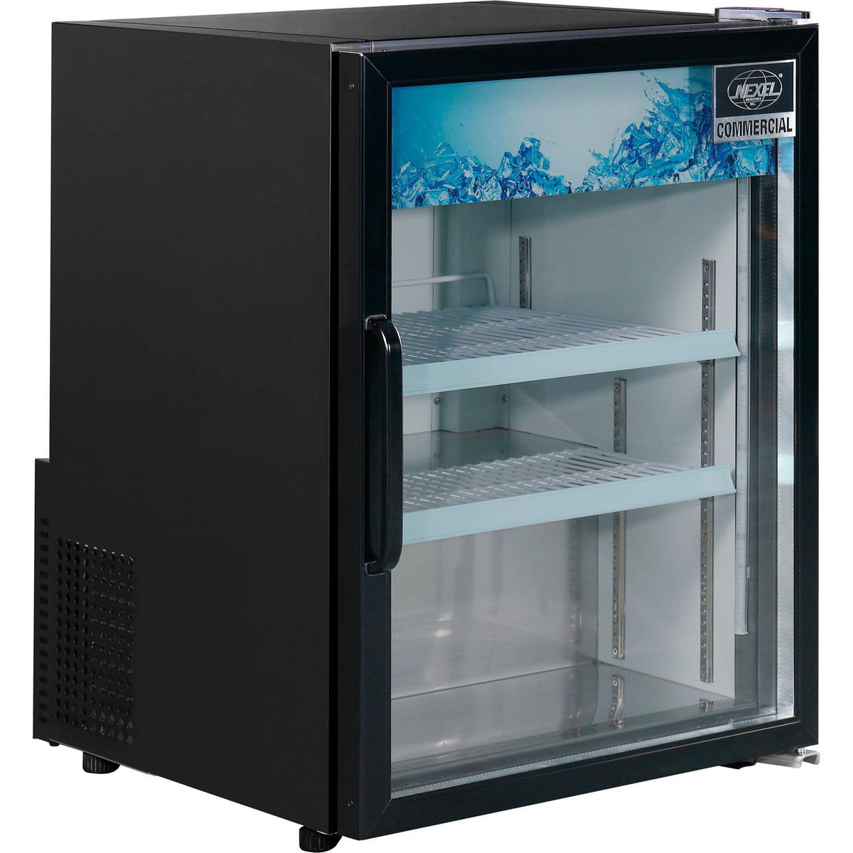 Global Industrial Countertop Merchandising Refrigerator by Nexel – 4.9 cubic_feet, Steel, Black, Model G138BMF-HC