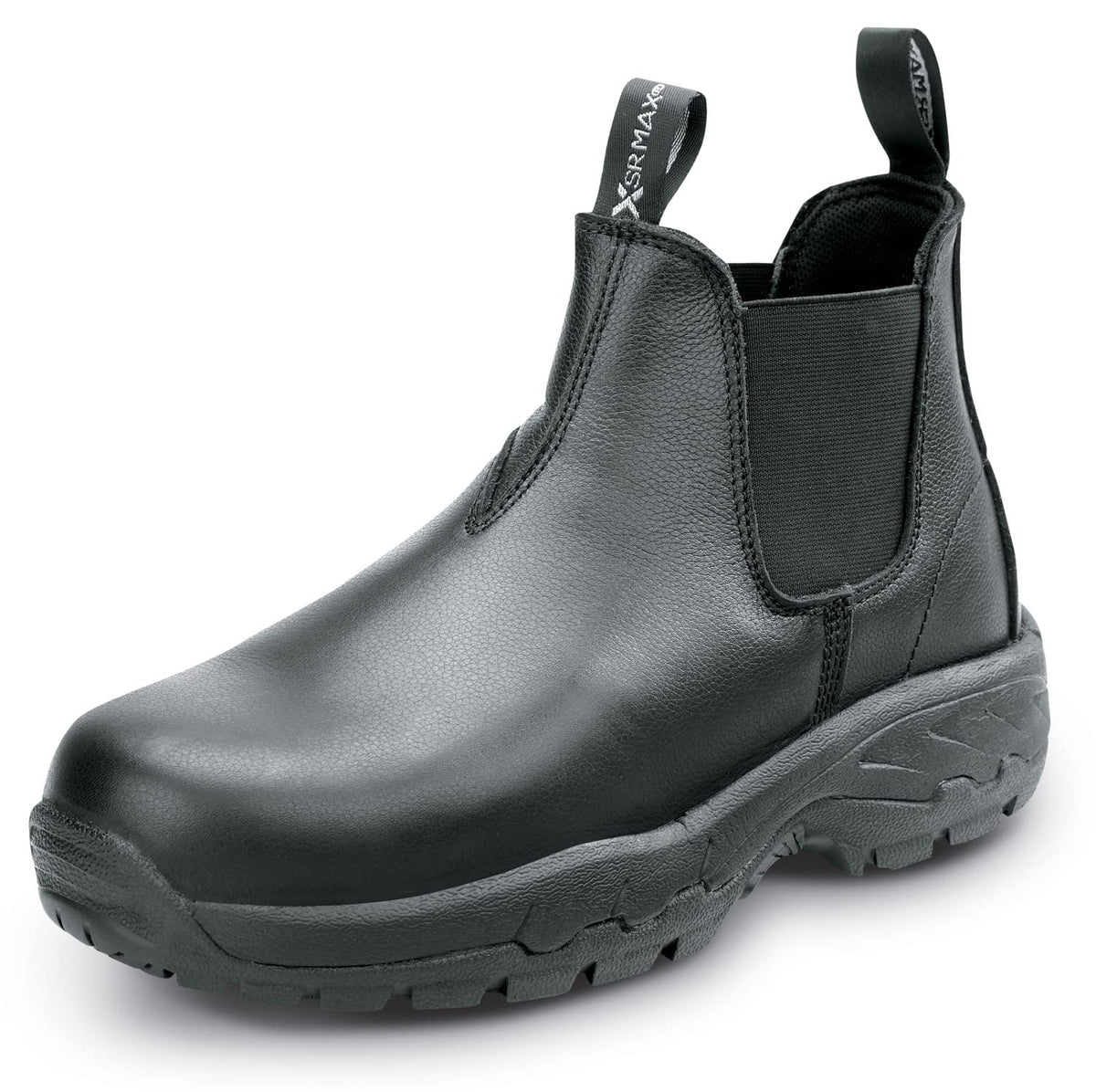 Mens Black Tulsa MaxTRAX Composite Toe SRO Chelsea Boot 15.0 EW by SR Max – 15 X-Wide, Black, Model Romeo